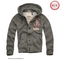 heren abercrombie and fitch pullover full-knop grijs 3 new york Lage Prijzen klbzy833